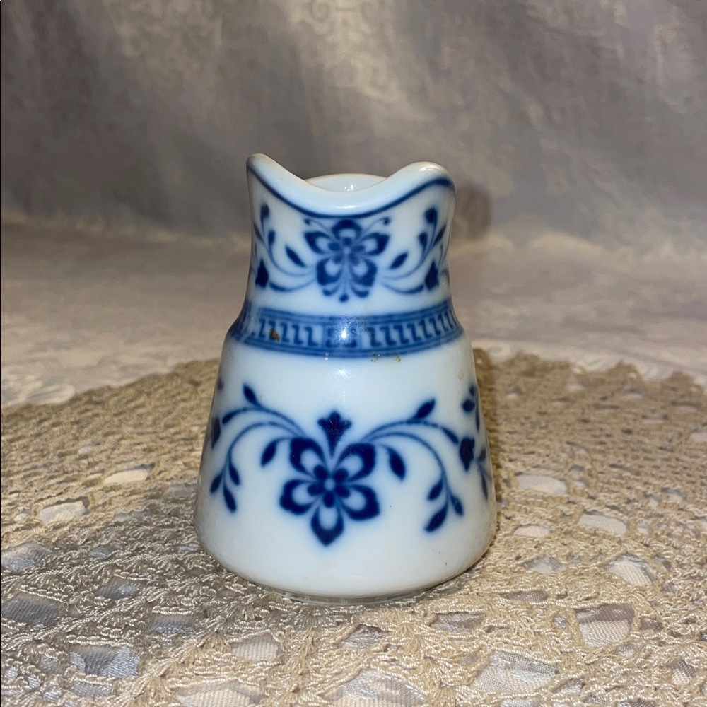 Vintage Blue and White Floral Mini Pitcher - Picture 2 of 5